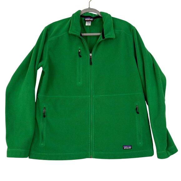 Patagonia Synchilla Jacket Men's Medium Full Zip Fleece Zip Pockets Green Y2K - Picture 1 of 14